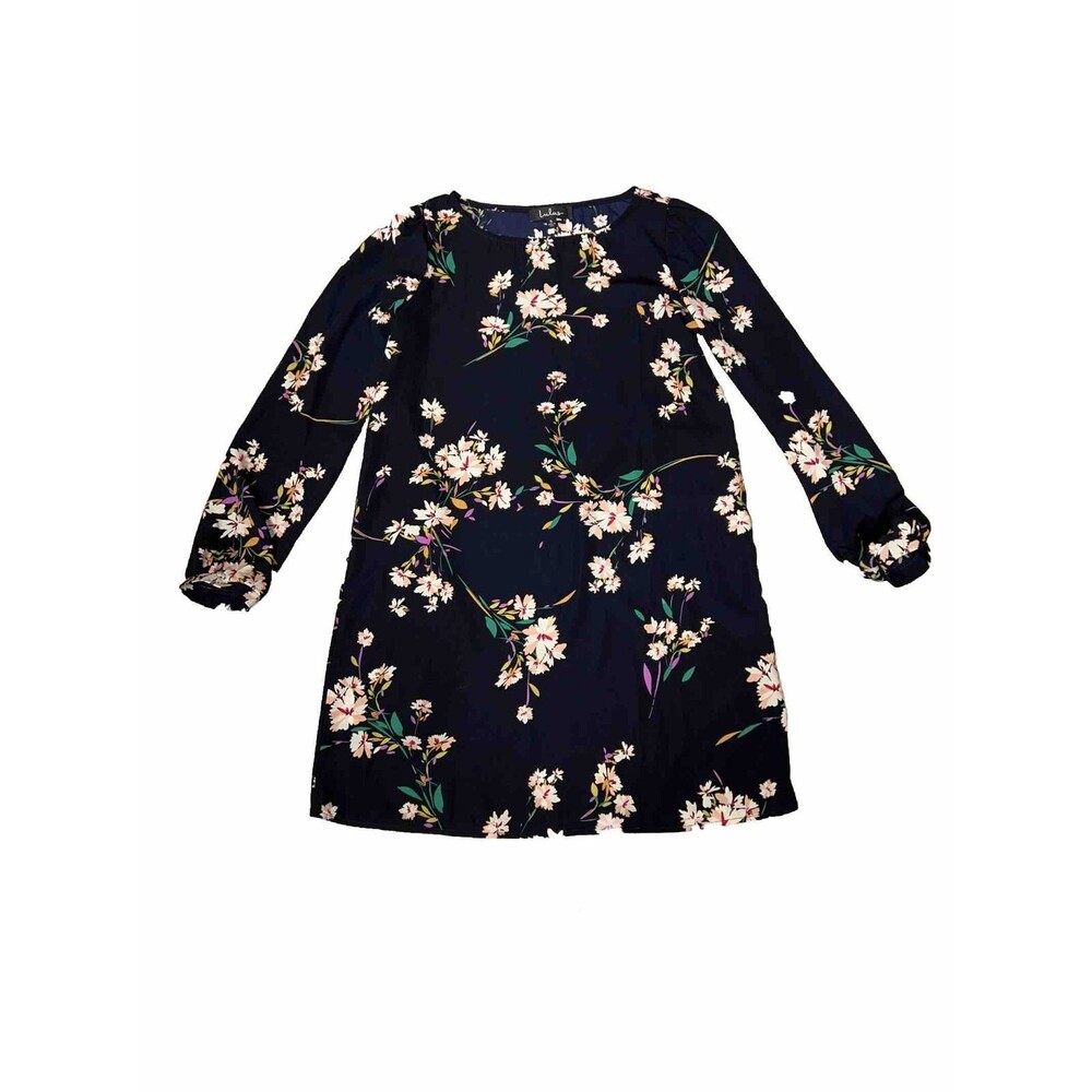NWT Lulu's Sz S Herbaceous Babe Navy Colorful Floral Print Short Shift Dress New